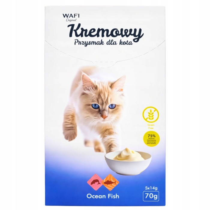 Przysmak Kremowy Ryba oceaniczna Wafi 70 g Opakowanie